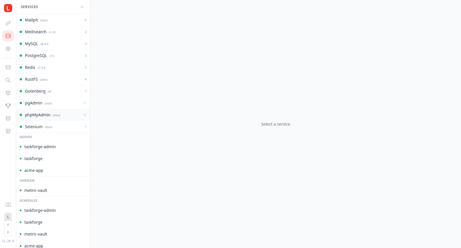 Services tab
