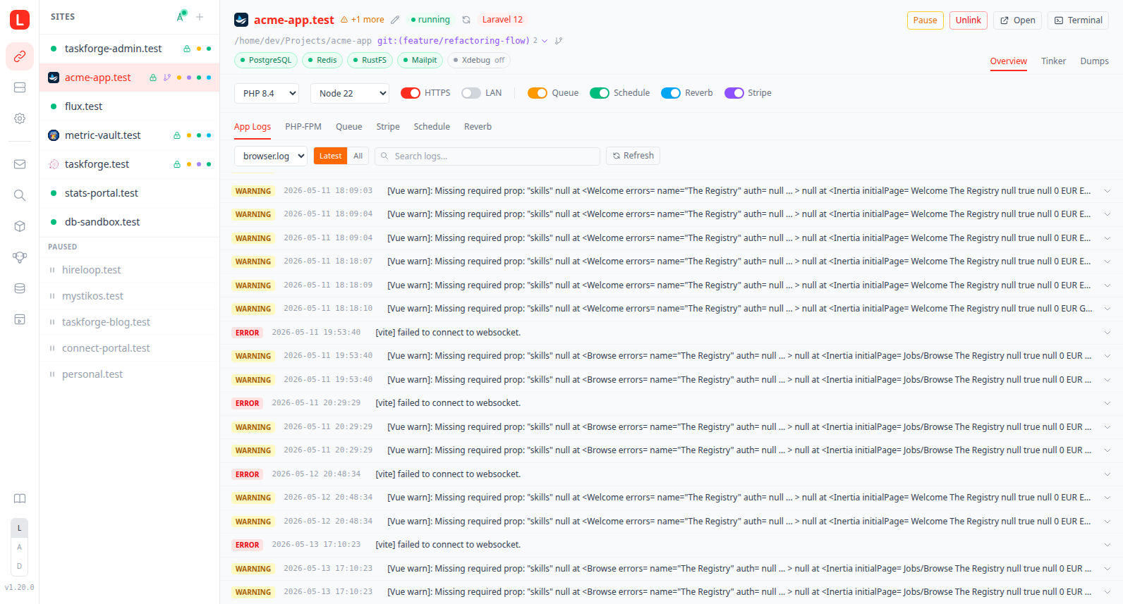 Site detail with the Overview tab open