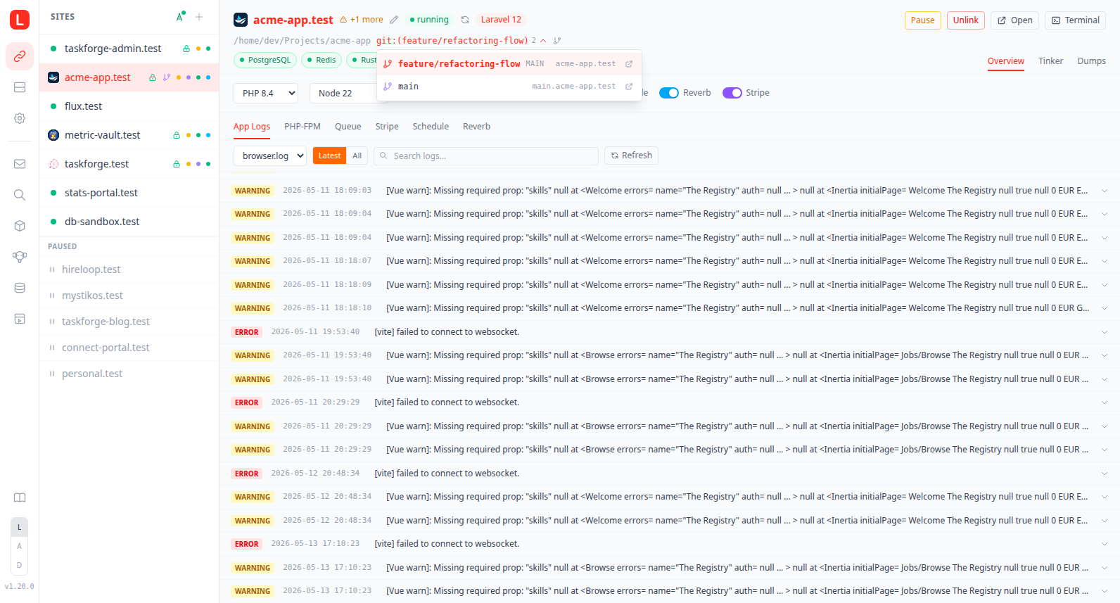 Worktree branch picker dropdown